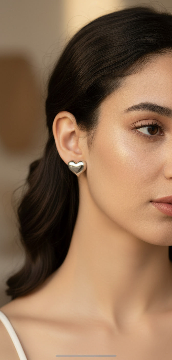 Luna Heart Studs