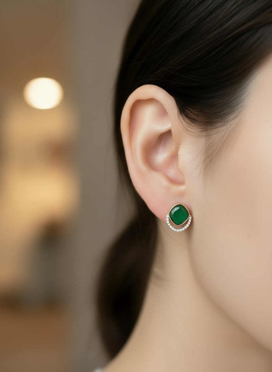 Opaline Green Studs