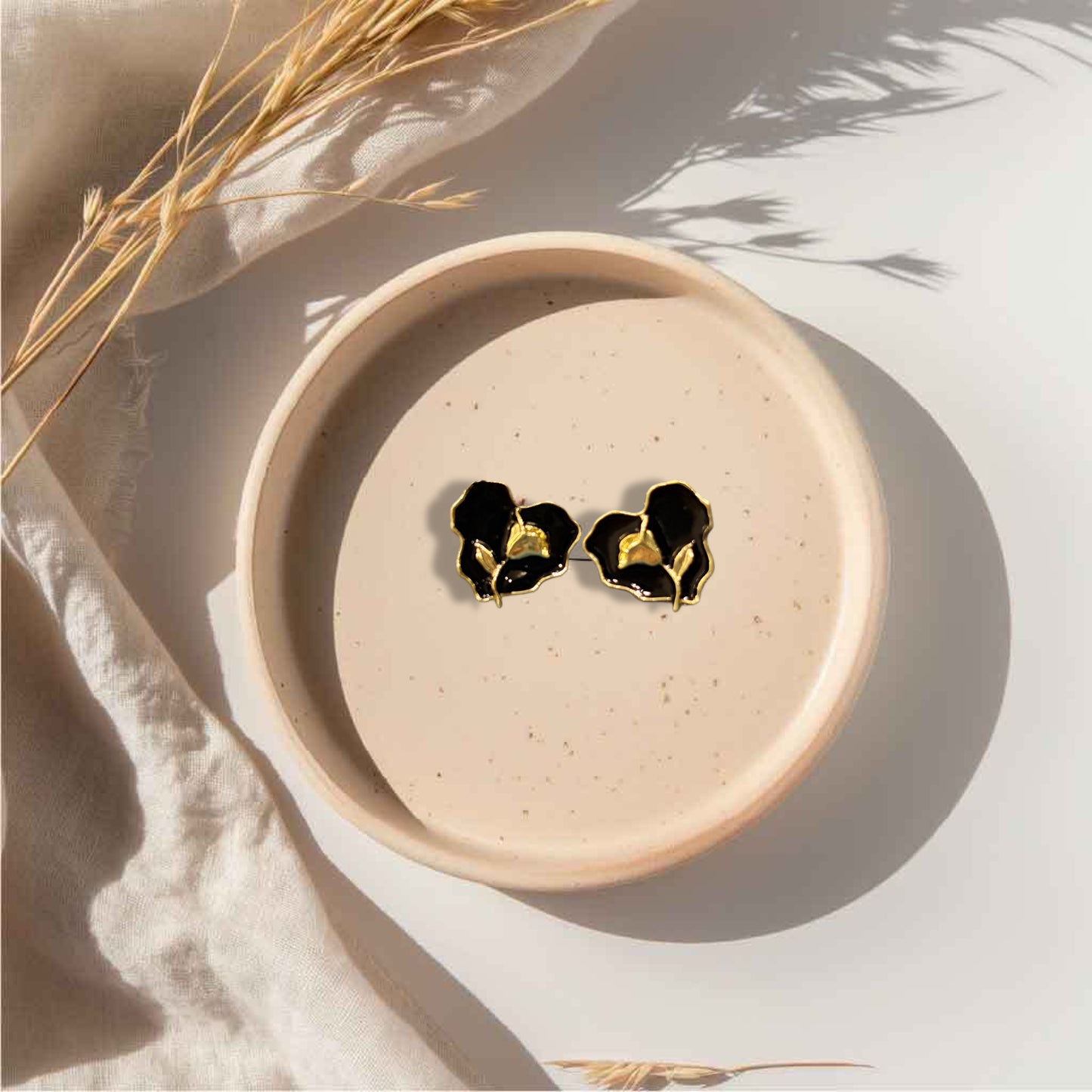 Midnight Petal Studs