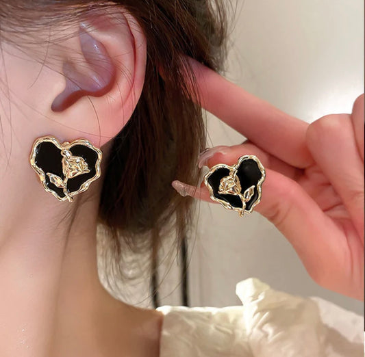 Midnight Petal Studs