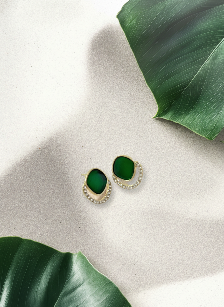 Opaline Green Studs